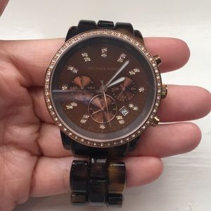 Michael Kors Tortoise & Rose Gold Watch
